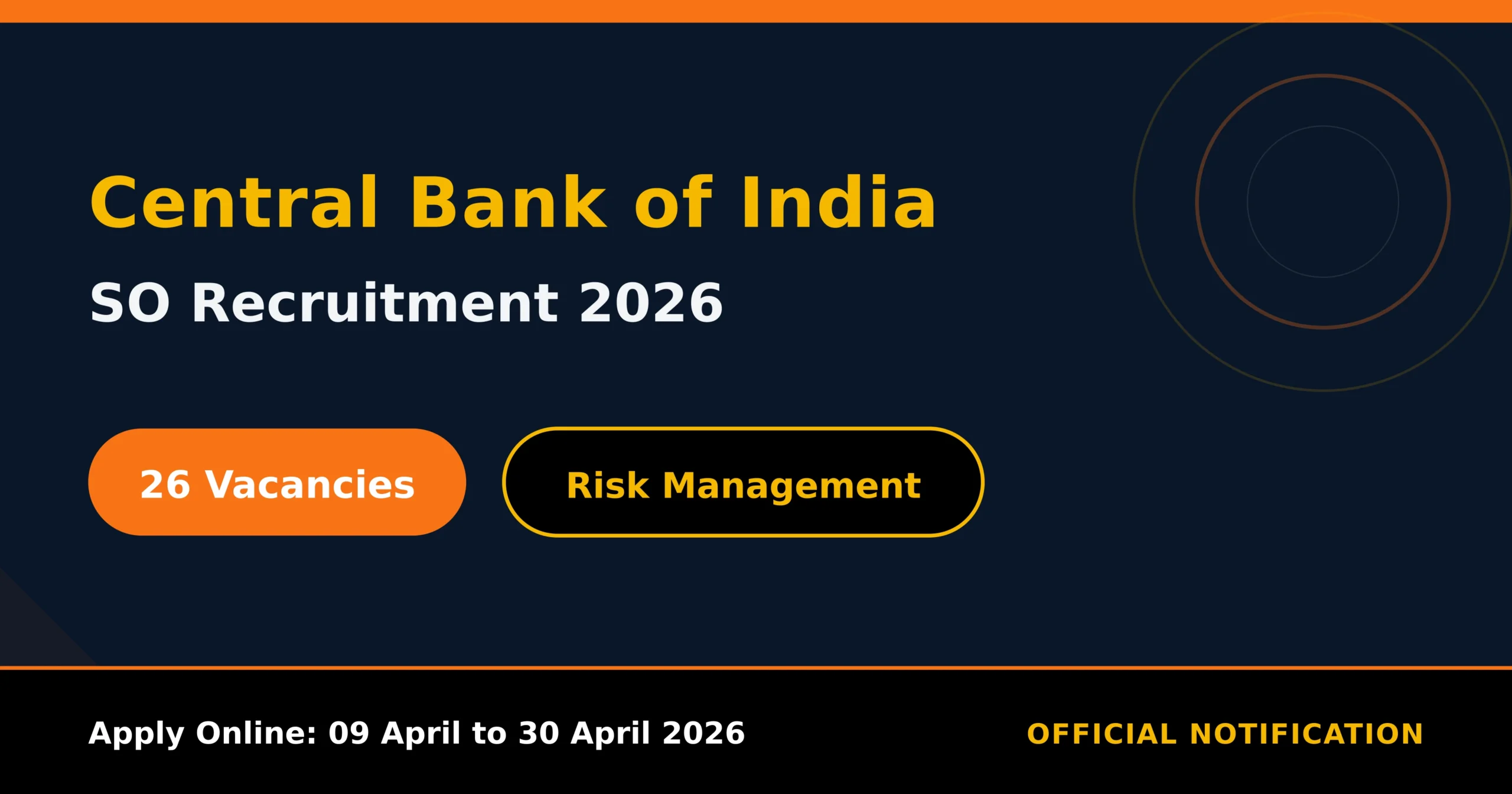 Central Bank of India SO Recruitment 2026