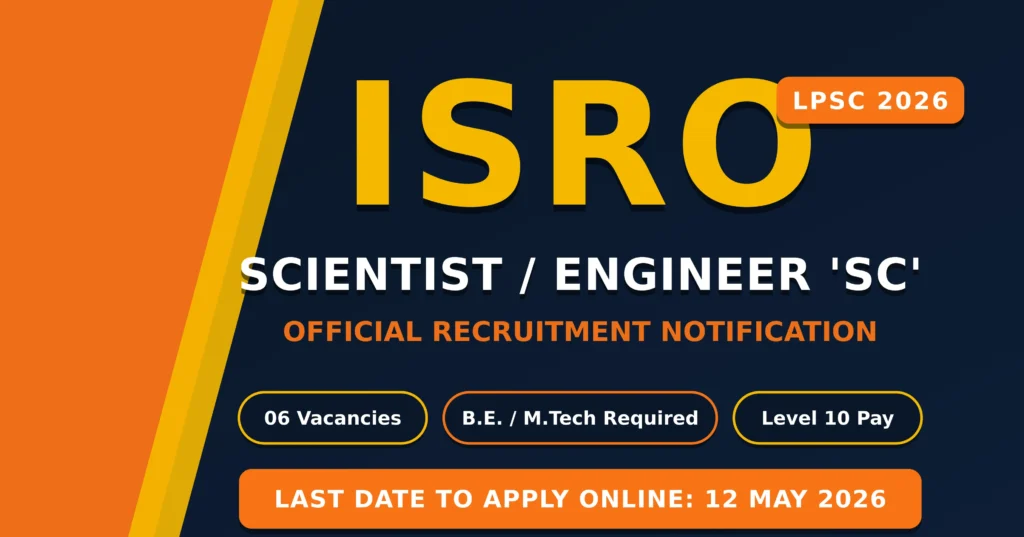 ISRO LPSC Scientist Engineer Recruitment 2026