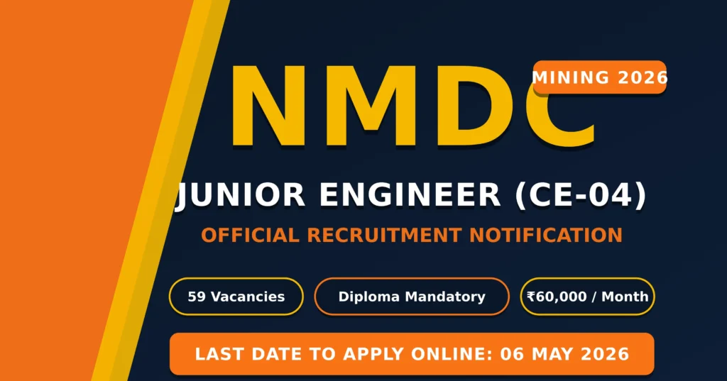 NMDC JE Recruitment 2026 Notification