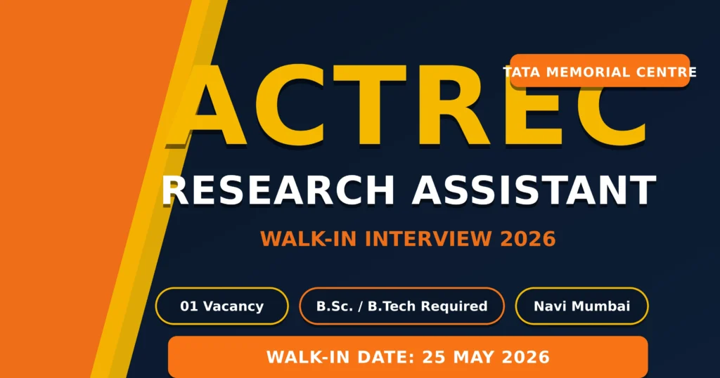 ACTREC Research Assistant Recruitment 2026